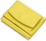 [SKUZA] Wallet,Card Bag,Women Wallet RFID Protect Female Leather Coin Bag Lady Candy Colors Mini Purse Japanese Style Short Wallet Card Holder (Color : Green) (Purple) (Color : Lemon Yellow)