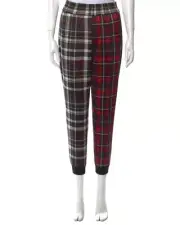 Alice + Olivia pants Tokyo Combo Hi Tech joggers plaid red black Size M, NWT