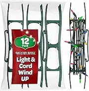 SEWANTA Christmas Lights Storage Holder [Set of 12] All-Purpose Light Cord Wind Up - Holiday Light Storage - Christmas Light Organizer for Extensions Cords, Garland, Beads - Made To Last