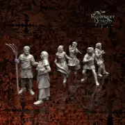 Reconquer Designs Miniatures Medieval Villager Set A Townsfolk Peasants DnD 28mm
