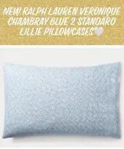 New Ralph Lauren Veronique Chambray Blue 2 Standard Lillie Pillowcases