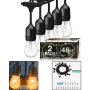 LED Outdoor String Lights 96FT with 11W Edison Vintage Shatterproof Bulbs 2700K