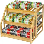 MinBoo Bamboo Can Rack Organizer, Kitchen Can Organizer for Pantry, Storage Rack Organizer, Stackable Can Organizer, Can Pantry Organizers and Storage for Cans