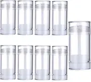 Sxminer 10 Pack 75ml Empty Round Deodorant Containers Twist Up Filling Stick Deodorant Tubes 2.5 Oz Refillable Deodorant Bottle Plastic Balm Tube DIY Make Own Deodorant Lipstick Crayon Chapstick,Clear