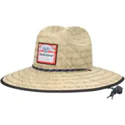 Billabong x Budweiser OSFM Tides Print Straw Hat Lifeguard Gambler Natural Cap