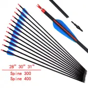 28/30/31 ” Spine300 400 Pure Carbon Arrow Vanes ID 6.2MM Shaft for Recurve Bows