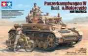 Tamiya 25208 1/35 Scale Model Kit WWII German Tank Panzer IV Ausf.F w/Motorcycle