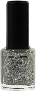 [BYS] Glitter Top Coat Cold As Ice Nail Polish, Silver, 1 count