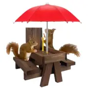 Wooden Squirrel Feeder Bird Pet Dining Table Bench Hanging Feeding Table 1819