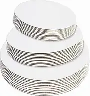 30-Pack White Cake Board Rounds,Circle Cardboard Round Base 6,8 and 10 inch, Disposable Coated Cake Plate 10 of Each Size