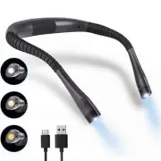 USB Rechargeable LED Neck Light for Reading in Bed Crafting Camping - Adjustable
