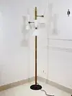 Mid Century Italian Brass Floor Lamp - Diabolo Tripod with Marble Base, Handmade