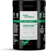 Green Velly Man Matterrs Creatine Monohydrate Performance Booster | Provides Energy Support for Workout, Helps in Muscle Repair & Recovery, ImprovesLean Muscle Mass | 100% Vegan | Pack of 33 servings | 100 grams