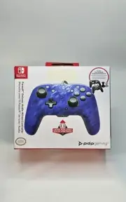 Nintendo Switch Blue Camo Faceoff Wired Pro Controller NEW