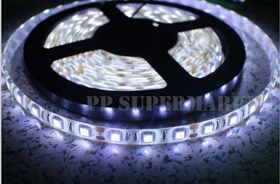 5M Cool White 5050 SMD 300 LED Strip light flexible 60led/m WATERPROOF 12V