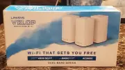 Brand New !Linksys VELOP 3 Set 4500 Sq Ft AC3900 Dual Band Intelligent WiFi