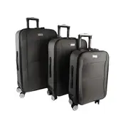 3pc Jemark Sky High Soft Case Luggage Suitcase Bag Lightweight Charcoal