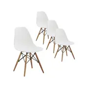 Oliver Set of 4 White Replica Dining Chairs