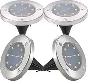 4Pcs Solar Powered Energy Ground Light Lamp Ip65 Water- 8 20Lm Path Garden Landscape Spike Lig Ng for Yard Driveway Lawn Pathway White/Warm White Warm White