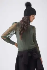 DECJUBA Mandy Lace Sleeve Knit Top Size S New With Tags RRP $109.95