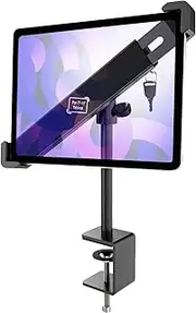 Wukanleng Anti-Theft Tablet Stand Holder Fits 7-11" Tablets, Tablet Kiosk Clamp Mount with Lock for Store POS Reception, Diagonal Clip Compatible with iPad Pro 12.9/Air, Surface, Galaxy Tabs