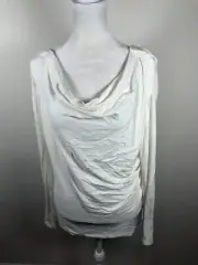 Pearl By Lela Rose Top Womens Large Ivory Tunic Shirt