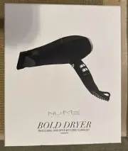 New Nume Bold Hair Dryer Black Sealed Ionic Technology