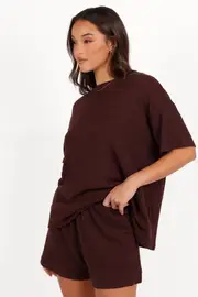 [PUP100] Granger Knit Short Set - Chocolate Brown XS Chocolate Brown