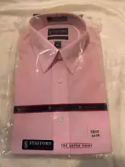 Stafford Dress Shirt, Pink, Athletic Fit, long sleeve, 15 1/2 34-35