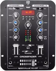 RDJ3BT 2 Channel DJ Mixer with USB, Bluetooth, Talkover, 4 Line Inputs