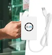 SustVita NFC Card Reader Writer, USB NFC Smart IC Card Reader 13.56MHz, Contactless Duplicator with USB2.0 Interface for NFC Tags