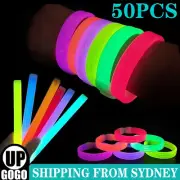 50Pcs Mixed Colour Glow Sticks Bracelets Party Glowsticks Glow in the dark NEW