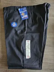 DICKIES Juniors Flare Leg Stretch Flat Front School Work Pants Black Size 21