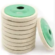 10 Pcs 4 Inch Wool Polishing Wheel Disc for 100 Angle Grinder Metal Marble Wood