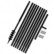 vidaXL Ground Drill with Handle 80 mm with Extension Tube 9 m Steel