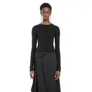 [ANN DEMEULEMEESTER] Kati Cropped Sweater Black