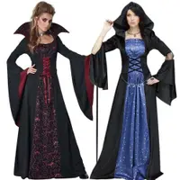 在飛比找ETMall東森購物網優惠-萬圣節歐美惡魔黑色巫婆扮演長袍