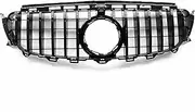 Front Bumper Hood Mesh Grid GT-R Style Grill Upper Grille,Compatible For Mercedes-Benz E Class W213 2016-2020 E200 E250 E300(Black)