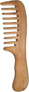 1 Pc Wooden Comb Natural Green Sandalwood Handmade Wide Tooth Wooden Comb Massage Comb Handmade Comb Hair Care