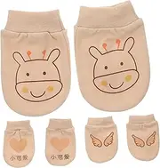 [DEARMAMY] 3 Pairs Anti Scratch Gloves Utensils Mittens Spoons Newborn Gloves Anti-scratching Gloves Elastic Gloves Anti Scratching Gloves Khaki Cotton