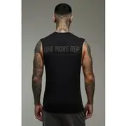 Mens Black Tall MAN Active One More Rep Oversized Drop Shoulder vest