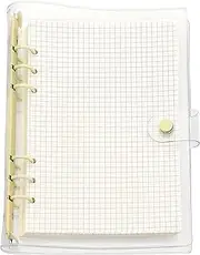 A6 A5 6-Holes Colorful PVC Cover Personal Organizer with Snap Button Closure File Folder for Loose Leaf Sheet Notebook (Popcorn,A5 Mini Set)