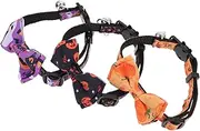 Kisangel 3pcs Cat Collar with Bell Decorations Cute Costume Stylish Small Collar for Kittens Cat Bells Post Buster Funny Boy Halloween Tags Pet Adjustable Tag Halloween Costumes Polyester