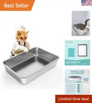 Scratch-Proof Large Metal Litter Box - Odor Control & Easy Maintenance 17.5x13.5