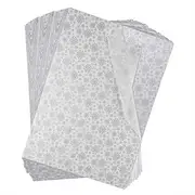 MIAHART 60 Christmas Snowflake Tissue Paper Sheets 50x35cm Christmas Wrapping Paper for DIY and Craft Gift Bags Decorations (Silver)