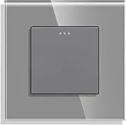 CNBINGO 2-Way Rocker Button Light Switch, Glass Panel Wall Switch