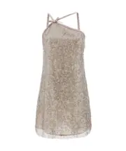 MSGM Sequin-Embellished Sleeveless Tulle Mini Dress IT40,IT44,IT42,IT38,IT36 Nude