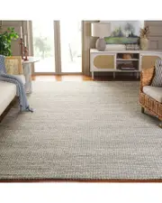 Safavieh Marbella Hand Loomed Jute & Cotton-Blend Rug Round: 6' Grey