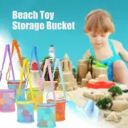 Colorful Mesh Beach Bags Portable Foldable Sea Bag With Adjustable Carrying