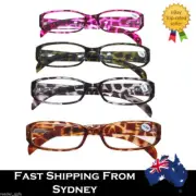4 Pairs G&G Spring Hinge Reading Glass Set Zebra Animal Print+1.0 to +3.5